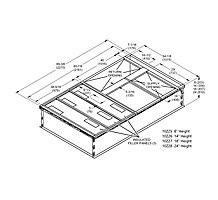 Lennox Z1CURB40B-1, Hybrid Roof Curb, Downflow Double Duct Opening, 54-1/8 x 89-3/8 Inch x 8 Inch Height