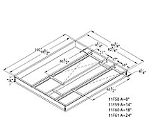 Lennox C1CURB70C-1, Hybrid Roof Curb, Downflow Double Duct Opening, 86-1/8 x 102 Inch x 8 Inch Height