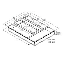 Lennox C1CURB73D-1, Hybrid Roof Curb, Downflow Double Duct Opening, 86-1/8 x 115-1/8 Inch x 24 Inch Height