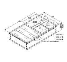 Lennox Z1CURB70A-1, Hybrid Roof Curb, Downflow Double Duct Opening, 42-5/16 x 71 Inch x 8 Inch Height