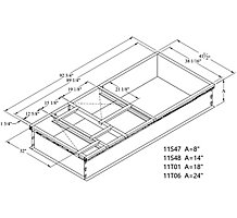 Lennox K1CURB70AP1, Hybrid Roof Curb, Full Perimeter Downflow, 41-1/2 x 92-3/4 Inch x 8 Inch Height