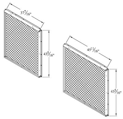 Lennox Z1GARD20B-1, 2-Piece Coil Hail Guard, (W x H): 45-11/16 x 43-5/16" & (W x H): 37-7/16 x 43-5/16"