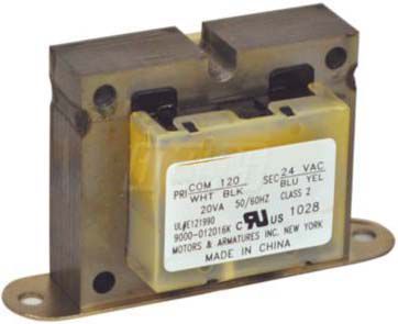 Mars 50352, Class 2 Transformer, 40 VA, 120 VAC 50/60 Hz Primary, 24 VAC Secondary