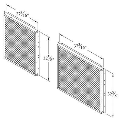 Lennox C1GARD51A-1, 2-Piece Coil Hail Guard, (W x H): 37-3/16 x 32-5/8" & (W x H): 27-3/16 x 32-5/8"