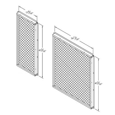 Lennox T2GARD51M21, 2-Piece Coil Hail Guard, 12.5 Ton, (W x H): 36-13/16 x 43-3/16" & 15-9/16 x 43-3/16"