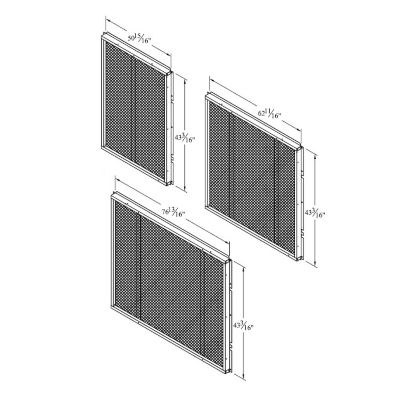 Lennox T2GARD51N-1, 3-Piece Coil Hail Guard, 15/20 Ton, (W x H): 76-13/16 x 43-3/16" & 62-11/16 x 43-3/16" & 50-15/16 x 43-3/16"