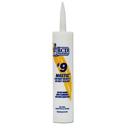 RCD Corporation 109011, #9 Mastic Low to High Velocity Air Duct Sealant, White, 10.6 Ounce Cartridge