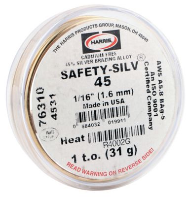 Harris 4531 Safety-Silv 45 High-Silver Brazing Alloy, 1/16" 1 t.o. - 1 Package