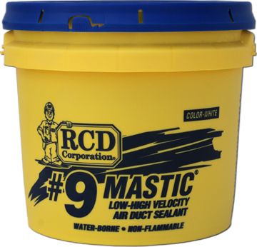 RCD Corporation 109001, #9 Mastic Low to High Velocity Air Duct Sealant, White, 1 Gallon Pail