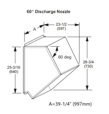 Lennox LF24-250/400-DN-60, Unit Heater Discharge Nozzle, 60 Degree, For LF24-250 - 400