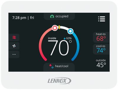 Lennox C0SNAJ22FF2L, Commercial Touchscreen Programmable Thermostat with CO2 Sensing, Conventional 4 Heat/4 Cool