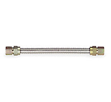 1/2" ID x 5/8" OD Stainless Gas Range and Furnace Connector, Connection 3/4" MIP x 3/4" MIP, Length 24"