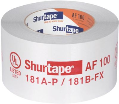 Shurtape 104475, AF 100 UL Listed & Printed Aluminum Foil Tape, 3" x 60 yd., Silver Printed