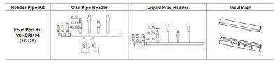 Lennox V4AA1HA101, VRF Heat Pump 4-Port Header Kit