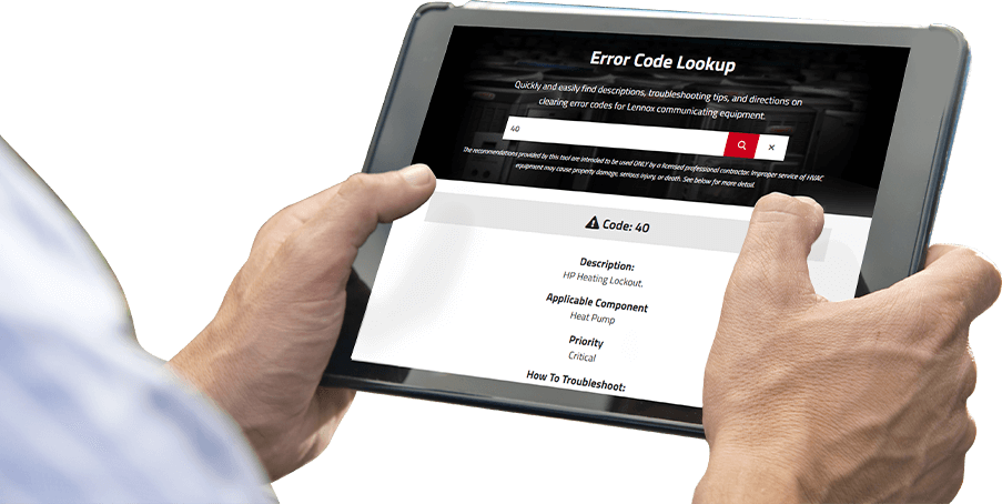 The New Error Code Lookup Tool LennoxPROs com The New Error Code Lookup Tool LennoxPROs com