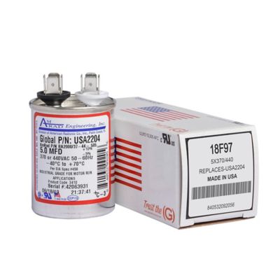 AmRad USA2204, Run Capacitor, 5 MFD, 440V, Round