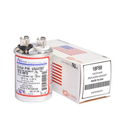 AmRad USA2207, Run Capacitor, 10 MFD, 440V, Round