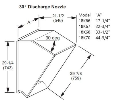 Lennox 106159-01, Unit Heater Discharge Nozzle, 30 Degree, For LS25-125 & LS25-150