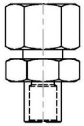 Steel Straight Adapter 1-3/4-12 Thread Size 1-3/4 HEX Body Size