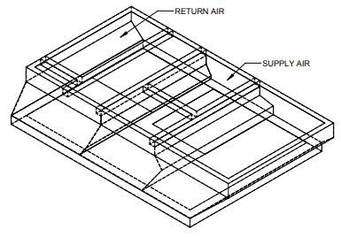 Lennox C1ACURB30A, Curb Adapter, 52 x 70-1/2" to 41-1/2 x 79-3/4", 12" H.