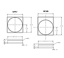 Lennox 104617-01 ADAPTSQRD-01, Square to Round Duct Adaptor Kit, 14.5 x 14.5" & 14.5 x 17.00" to 14" Round