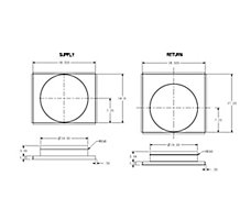 Lennox 106869-01 ADAPTSQRD-02, Square to Round Duct Adaptor Kit, 18.5 x 14.5" & 18.5 x 17.25" to 14" Round