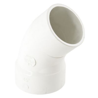 Schedule 40 PVC DWV 45 Deg Street Elbow, 3 IN, H x Spg