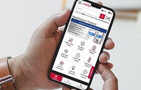 Lennoxpros homepage screen on mobile device.