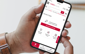 Mobile phone showing service tools on Lennoxpros app.