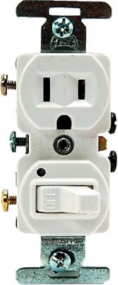 DiversiTech 620-274W, Electrical Switch/Plug Combo, White, 1P 3W Grounding, 15A, 120V