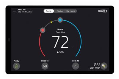 Lennox S40 Smart Thermostat, Touchscreen, Communicating, WiFi, Programmable, 3 Heat/2 Cool