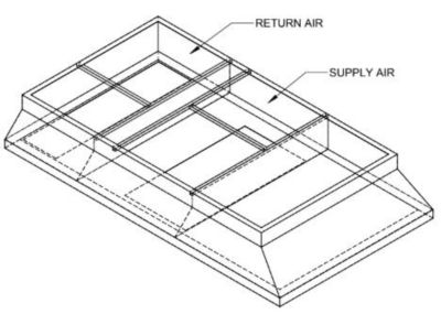 Lennox C1ACURB30B, Curb Adapter, 61-1/8 x 109-5/8" to 54-1/4 x 95-3/8", 15" H.