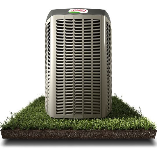 Lennox heat pump in grass