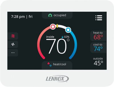 Lennox 507611-04, Commercial Touchscreen Programmable Thermostat, Conventional 4 Heat/4 Cool