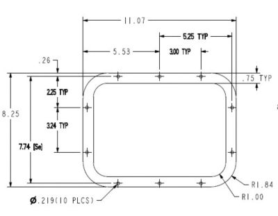 Lennox 107227-01, ULN Collector Box Gasket, 8.25 x 11.07 x 0.125"