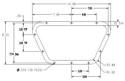 Lennox 107227-03, ULN Collector Box Gasket, 8.25 x 14.98 x 0.125"