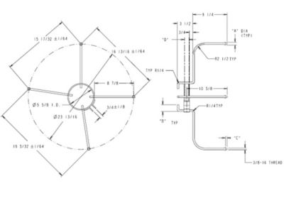 Lennox 24L5601, 4-Leg Motor Mount, 48 Frame, 23-13/16" Bolt Circle