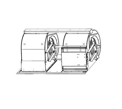 Lennox LB-110395E, Twin Belt-Drive Blower Assembly, 15 x 15" Blower Wheels, 5 HP, Unpainted