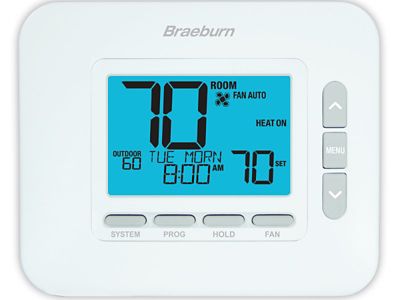 Braeburn 4030, Premier Series Universal Programmable Thermostat, Conventional Heat Pump, 2 Heat / 1 Cool Heat Pump; 1 Heat / 1 Cool