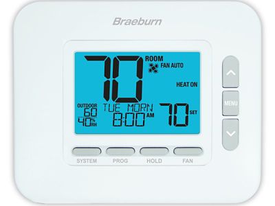 Braeburn 4235, Premier Series Universal Programmable Thermostat, Conventional Heat Pump, 3 Heat/2 Cool Heat Pump; 2 Heat/2 Cool