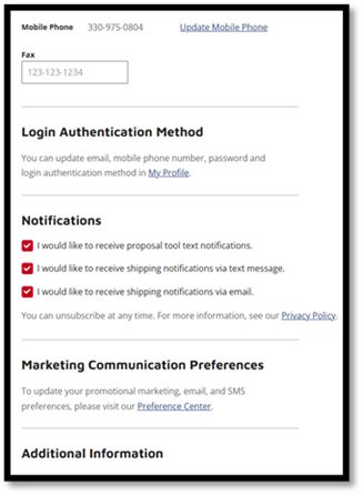 My Account Details Notifications