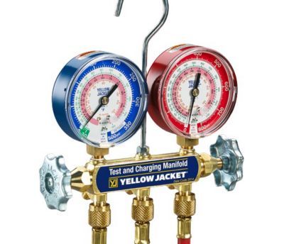 Yellow Jacket, Series 41,  R32/R454B/R410A Manifold with 3-1/8″ (80 MM) Gauges, A2L Compatible