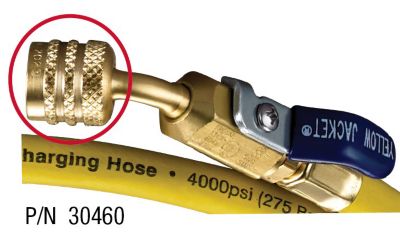 Yellow Jacket, Plus II™ 60" Charging Hose 1/4" Reverse Thread, W/ Ball Valve, A2L Compatible