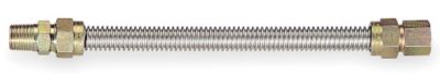 3/8" ID x 1/2" OD Stainless Gas Dryer and Water Heater Connector, Connection 1/2" MIP x 1/2" FIP, Length 36"