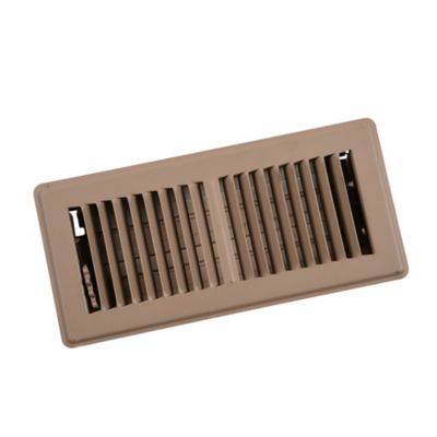 TRUaire 150M Series, 4 x 10 In Steel Floor Supply Register, Brown, Two Way, Multi-Shutter Damper