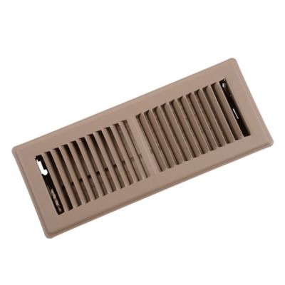150 Series 04X12 2-Way Stamped Face Floor Register Grill with Multi-Shutter Damper Brown