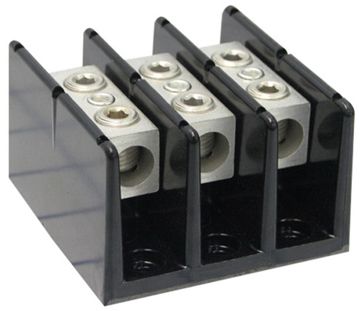 41K3901, Terminal Block, 3 pole, 175A, 600V AC/DC, 200kA