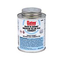 Oatey 14068, Rain-R-Shine Medium Blue PVC Cement, 8 Ounce Dauber Top Can