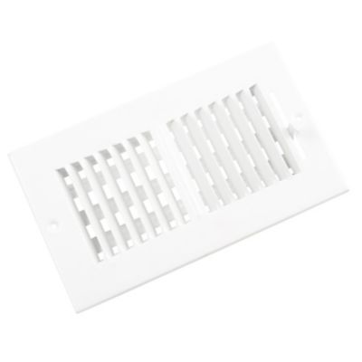 102 Series 08X04 2-Way Side Wall/Ceiling Register with Multi-Shutter Damper White