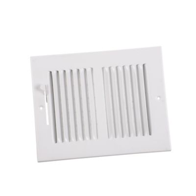 102 Series 08X06 2-Way Side Wall/Ceiling Register with Multi-Shutter Damper White